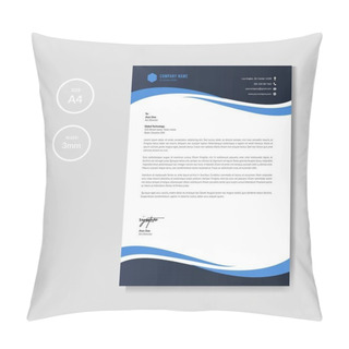 Personality  Professional Blue Letterhead Graphic Template Pillow Covers