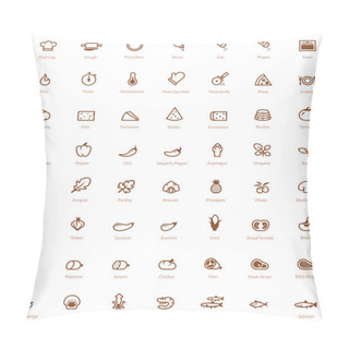 Personality  Pizza Icon Set Pillow Covers