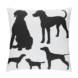 Personality  Pet Dog Animal Silhouette For Symbol, Logo, Web Icon, Mascot, Game Elements, Mascot, Sign, Sticker Design, Or Any Design You Want. Easy To Use. Pillow Covers