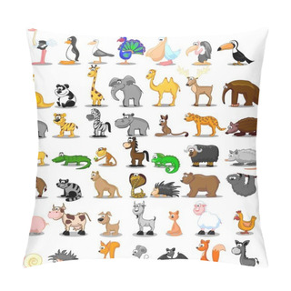 Personality  Extra Large Set Of Animals Including Lion, Kangaroo, Giraffe, Elephant, Camel, Antelope, Hippo, Tiger, Zebra, Rhinoceros Pillow Covers