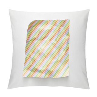 Personality  Top View Of Empty Crumpled With Colorful Lines On White Background Pillow Covers