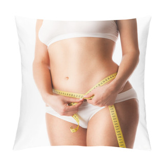 Personality  Woman Measuring Her Body Pillow Covers