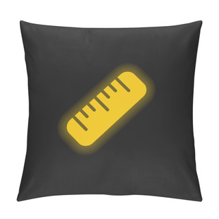 Personality  Big Ruler Yellow Glowing Neon Icon Pillow Covers