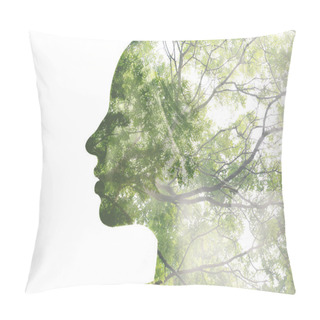 Personality Lady Combined With Green Tree Pillow Covers