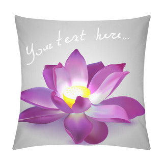 Personality  Vector Floral Background With Pink Lotus. Pillow Covers