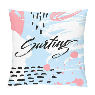 Personality  Surfing. Hand Written  Phrase Pillow Covers