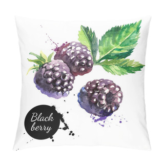 Personality  Hand Drawn Watercolor Painting  Blackberries Pillow Covers