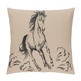 Personality  Hand Drawn Horse Vector Pillow Covers
