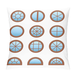 Personality  Round & Circle Wooden Window. Casement & Awning Window Frames. F Pillow Covers