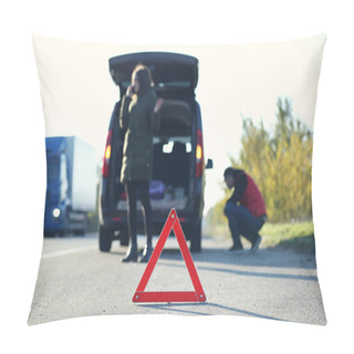 Personality  Red Warning Triangle Pillow Covers