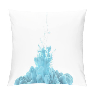 Personality  Blue Paint Splash Isolated On White Pillow Covers