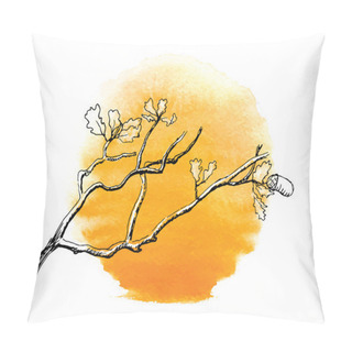 Personality  Branch Of  Oak Tree Against The Sun Pillow Covers