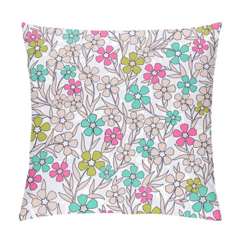 Personality  vector seamless original gentle colorful naive flower pattern pillow covers