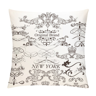 Personality  Collection Of Decorative Vector Vintage Elements For Design Pillow Covers