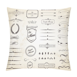 Personality  Vector Set Of Vintage Calligraphic Elements Pillow Covers