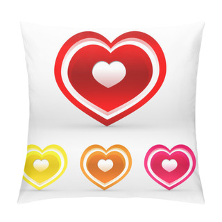 Personality  Vector Set Of Colored Hearts. Pillow Covers
