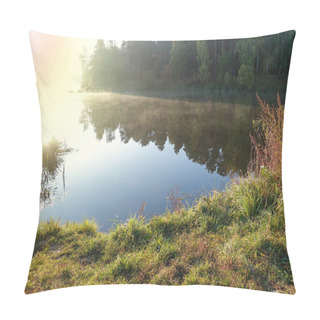 Personality  Beautiful Landscape Of Autumn Forest With A Mountain Lake. Pillow Covers