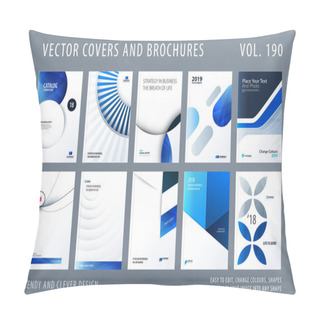 Personality  Design Set Of Colourful Abstract Templates For Business, Trendy Shapes, Circles, Rounds, Rectangles, Triangles. Pillow Covers