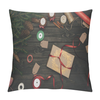 Personality  Beautiful Christmas Gift With Red Bow Pillow Covers
