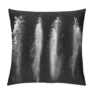Personality  White Dust Collection On Black Background Pillow Covers