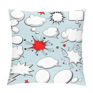 Personality  Comics Style Speech Bubbles / Balloons On Background Pillow Covers