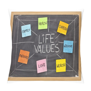 Personality  Life Values Concept On Blackboard Pillow Covers