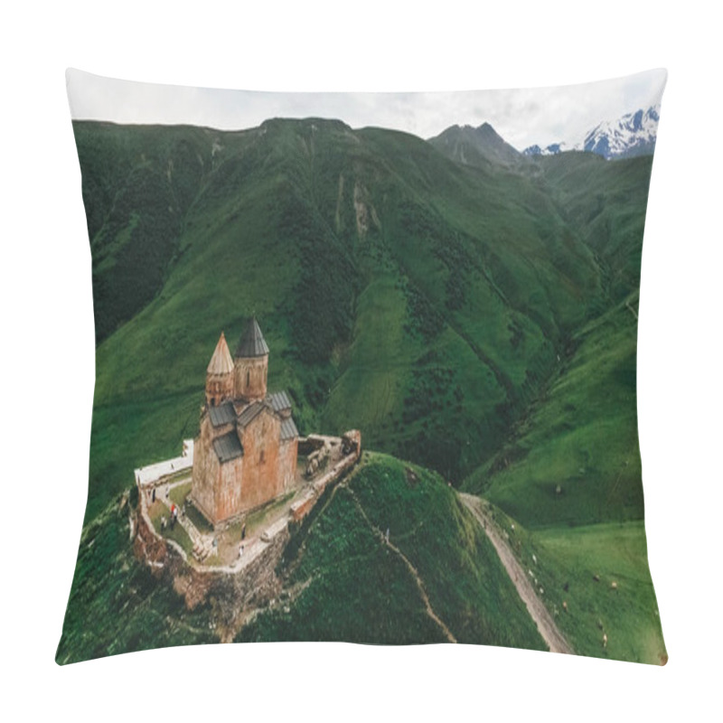 Personality  Old Castle In Green Mountains Pillow Covers
