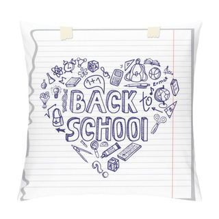 Personality  Back To School Supplies Sketchy Notebook Doodles Pillow Covers