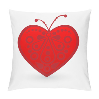 Personality  Vector Illustration Of A Red Heart. Pillow Covers
