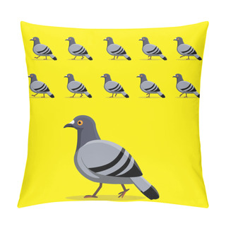 Personality  Animal Animation Sequence Pigeon Walking Cartoon Vector Pillow Covers