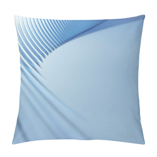 Personality  Light Blue Wavy Shapes, Background. Digital 3D Rendering. Pillow Covers