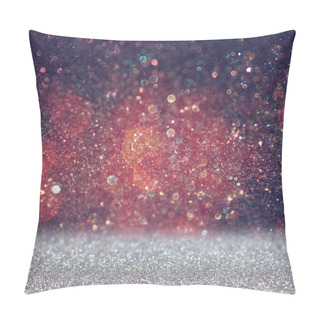 Personality  Glitter Vintage Lights Background. Light Red And Black. Defocused. Pillow Covers