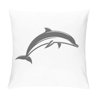Personality  Black And White Vector Ilstration Jumping Dolphins Pillow Covers