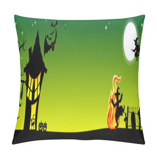 Personality  Witch House In A Full Moon Night Pillow Covers