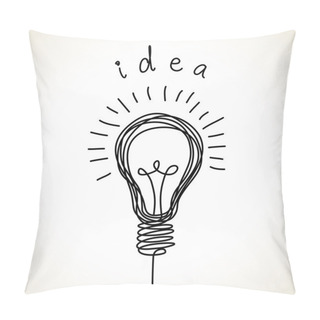 Personality  Hand Drawn Light Bulb Icon Pillow Covers