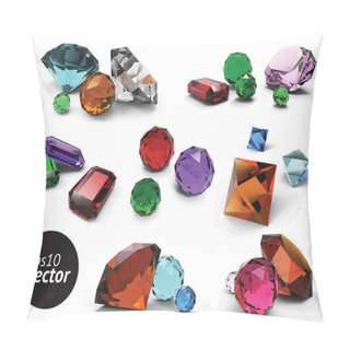 Personality  Set Of Vector Gems Pillow Covers