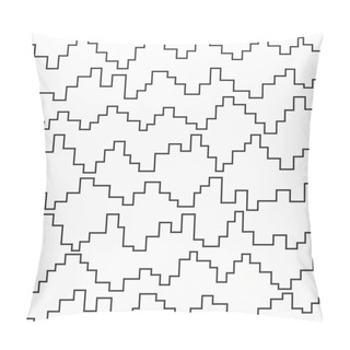 Personality  Monochrome Pixel Zigzag Seamless Pattern Pillow Covers
