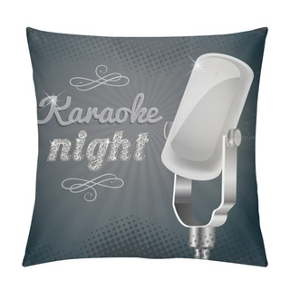 Personality  Karaoke Night Poster Vector Illustration   Pillow Covers