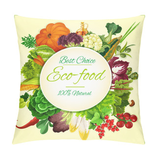 Personality  Eco Food, Organic Vegetables And Fruits Symbol Pillow Covers
