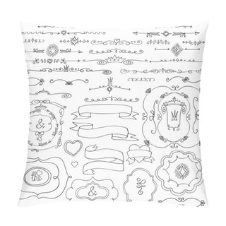 Personality  Set.Doodle Border,frame,ribbons  Set. Pillow Covers