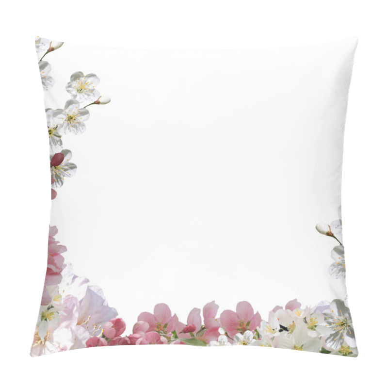Personality  Square Greeting Card Of Spring Flowers On A White Background Pillow Covers