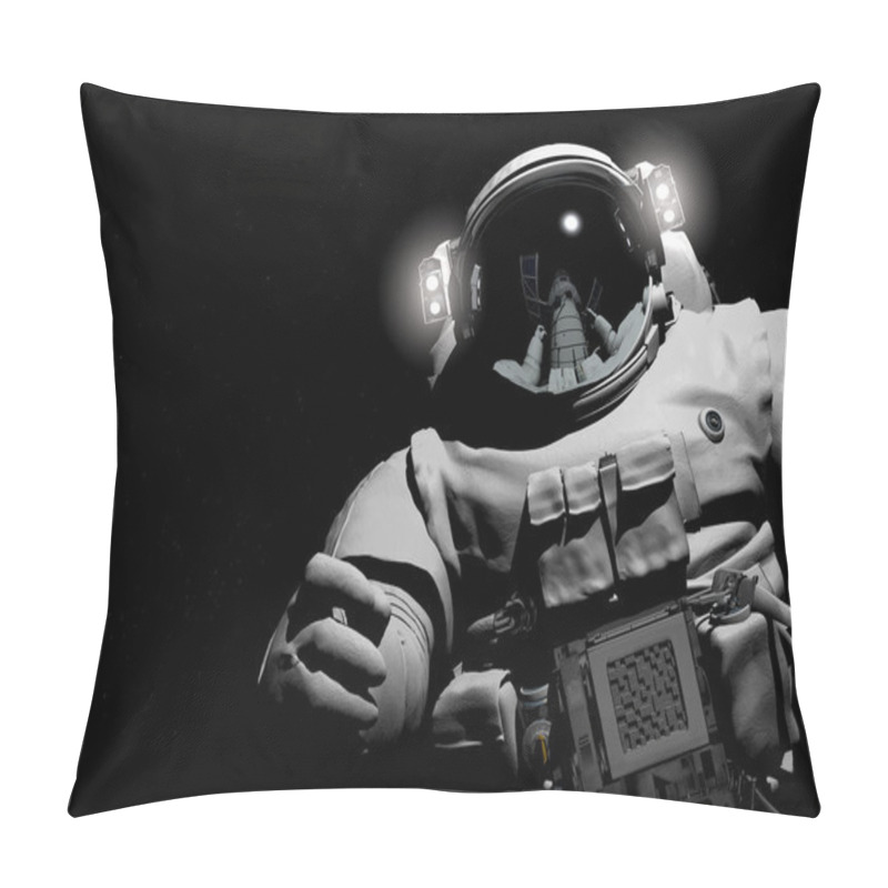 Personality  The astronaut on the background of the planet. pillow covers