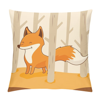 Personality  Fox Cartoon Cute Animals Isolated Pillow Covers