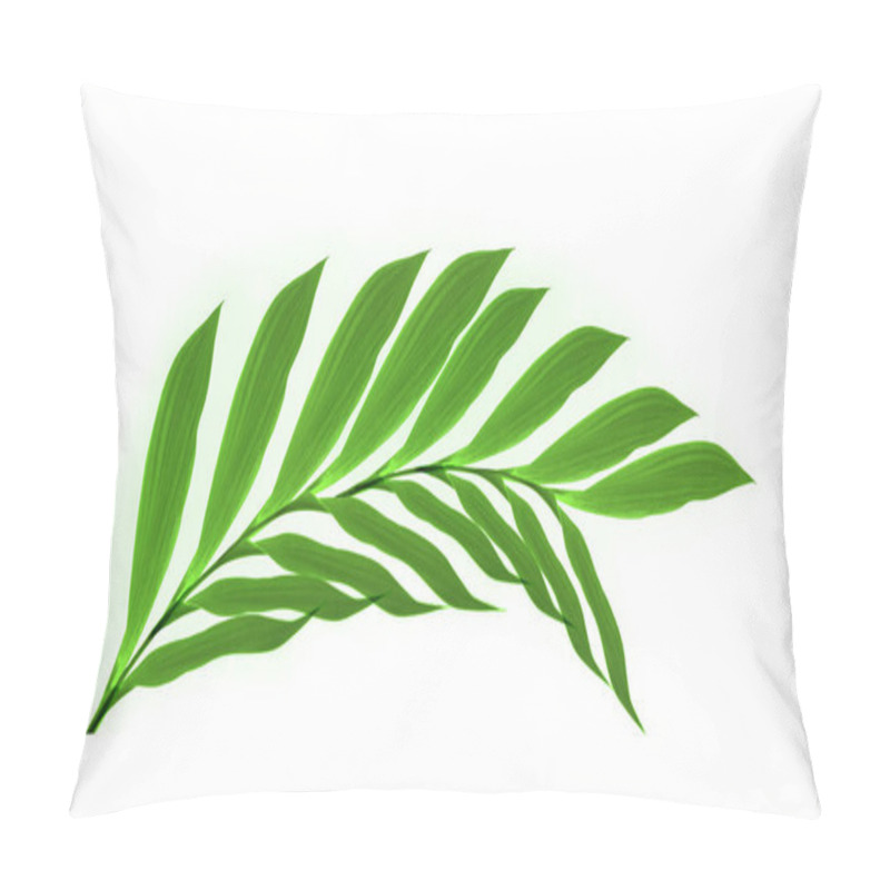 Personality  Close Up Of  Green Leaves On White Pillow Covers