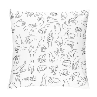 Personality  Man Hands Pack Lineart Pillow Covers