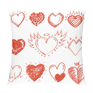 Personality  Set Of Painted Hearts Pillow Covers