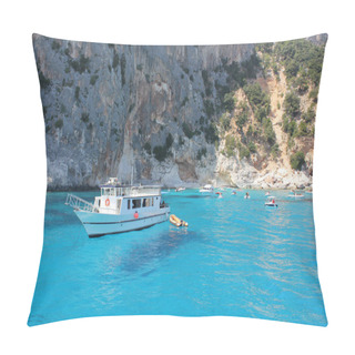 Personality  Boat In Cala Mariolu - National Park Of The Gulf Of Orosei And Gennargentu Pillow Covers