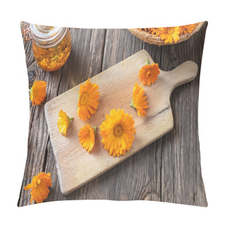 Personality  Preparation Of Herbal Tincture From Fresh Calendula Pillow Covers