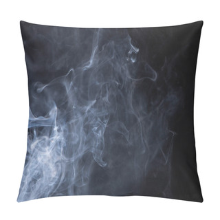 Personality  White Flowing Smoke Cloud On Black Background Pillow Covers