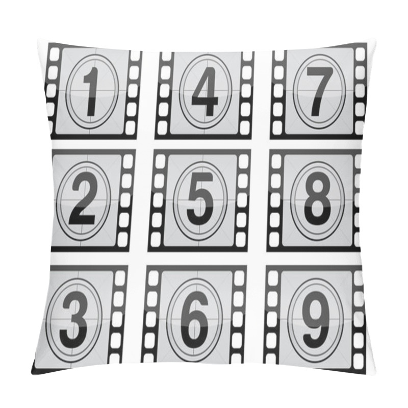 Personality  Highly detailed film countdown numbers. (one Through nine) pillow covers